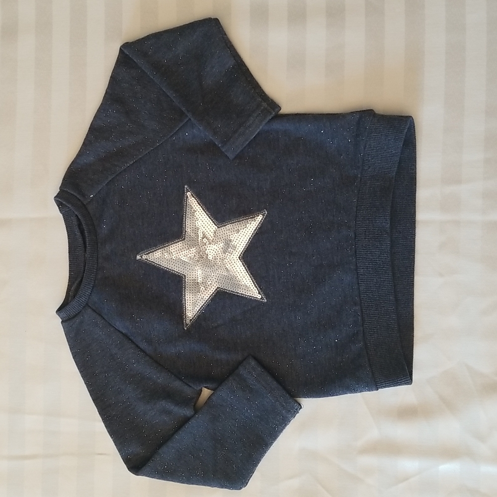 Primark Girls Blue Sweatshirt with Silver Star